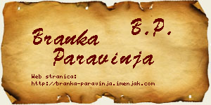 Branka Paravinja vizit kartica